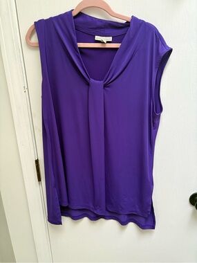 Dana Buchman Sleeveless Tie-Neck Camisole in Deep Purple